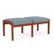 Lesro Lenox Wood 2 Seat Bench Wood Frame, Cherry, RS Rain Song Upholstery LW2001 - alternate 2